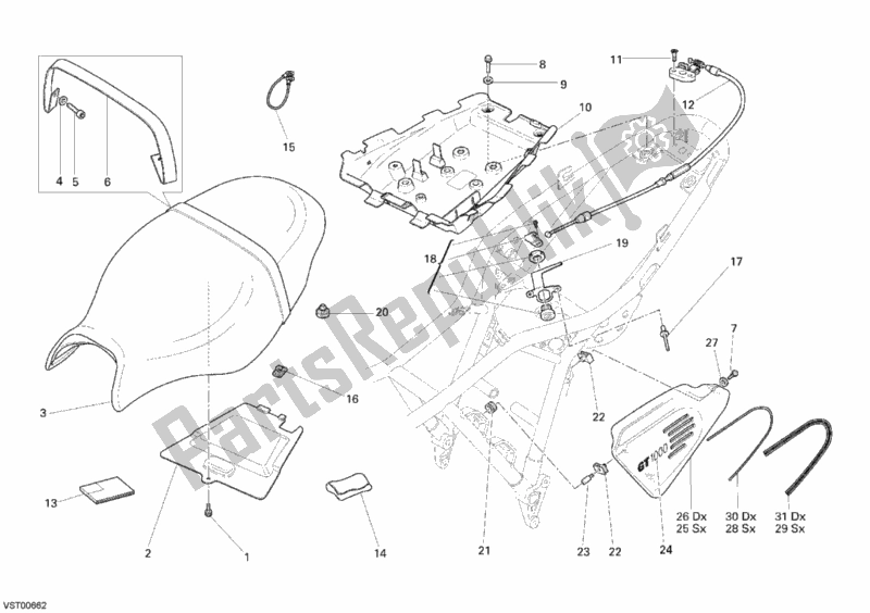 Todas las partes para Asiento de Ducati Sportclassic GT 1000 USA 2008